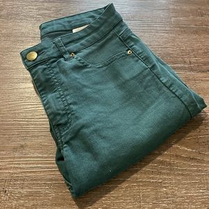 Dark Emerald Green Skinny Jeans Jeggings Stretchy Forest Hunter Green Small